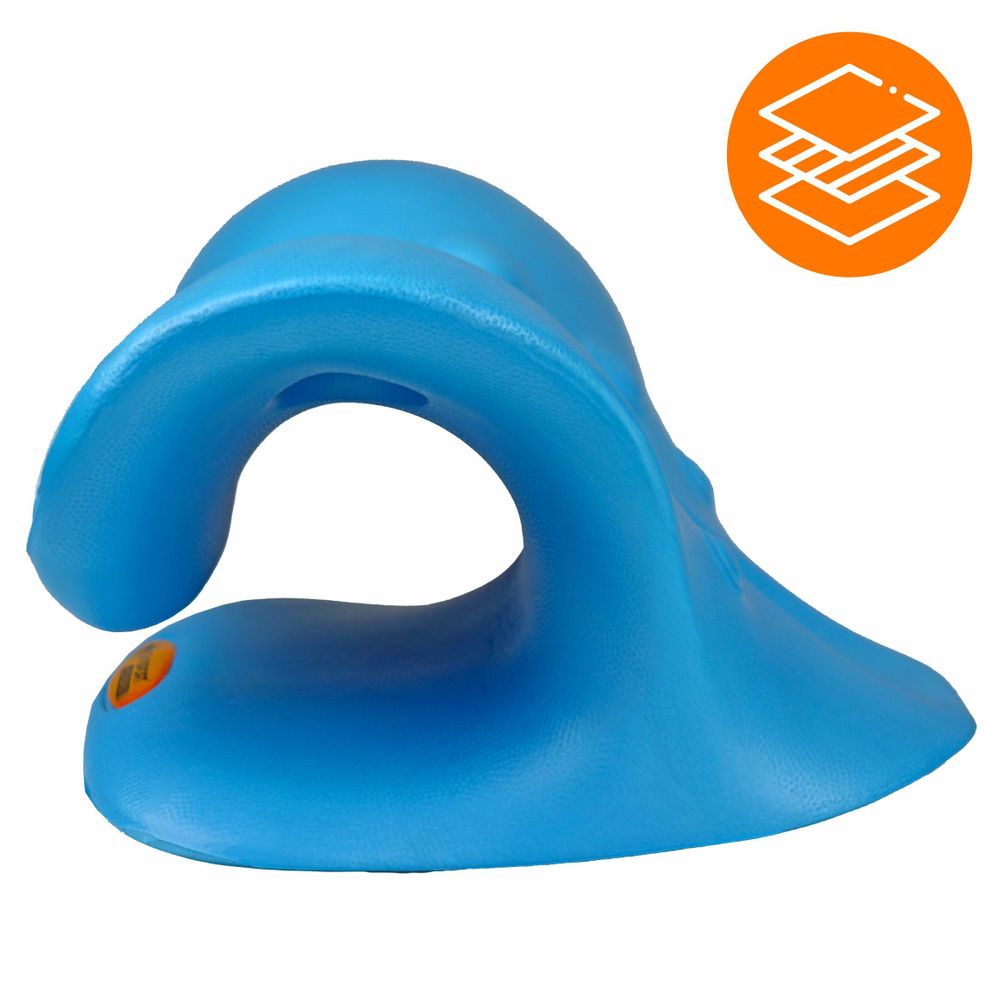 Nackenstrecker & Massagekissen zur Entspannung, Ergonomischer Nackenretter bei Schmerzen, Halswirbelsäule Korrektur mit Massagepunkten, EVI SPORT Blue