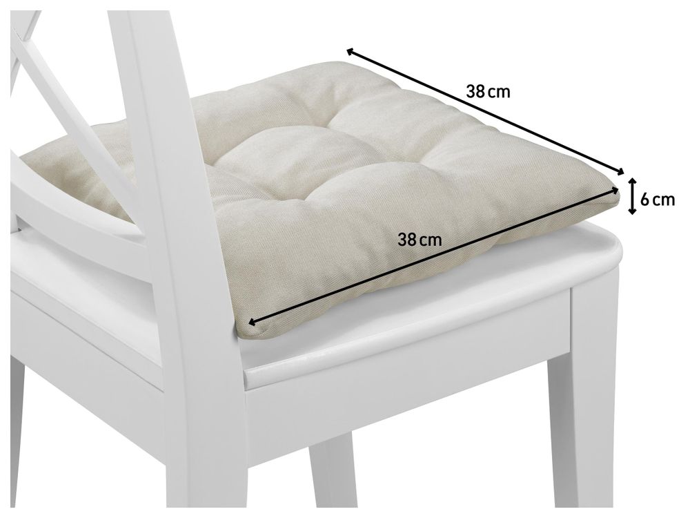 Stuhlkissen 4er Set | Sitzkissen Kord dunkelgrau 38 x 38 x 6 cm | Für Garten, Küche & Esszimmer | XDREAM
