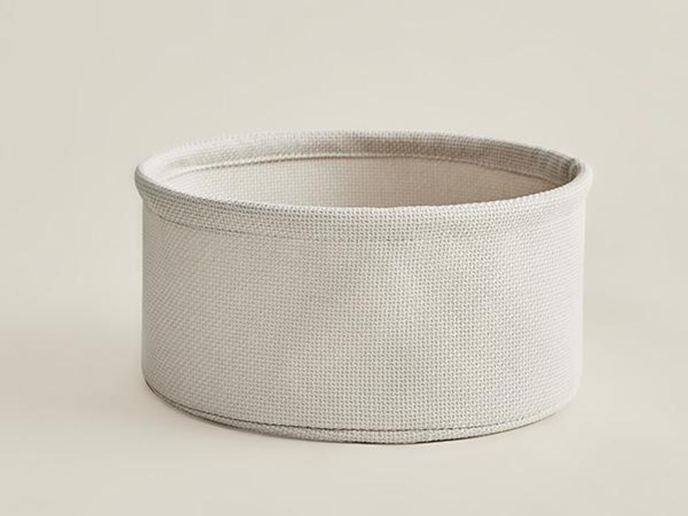 VASAGLE Beistelltisch, rund, mit Korb, Ø45 cm, Cremeweiß