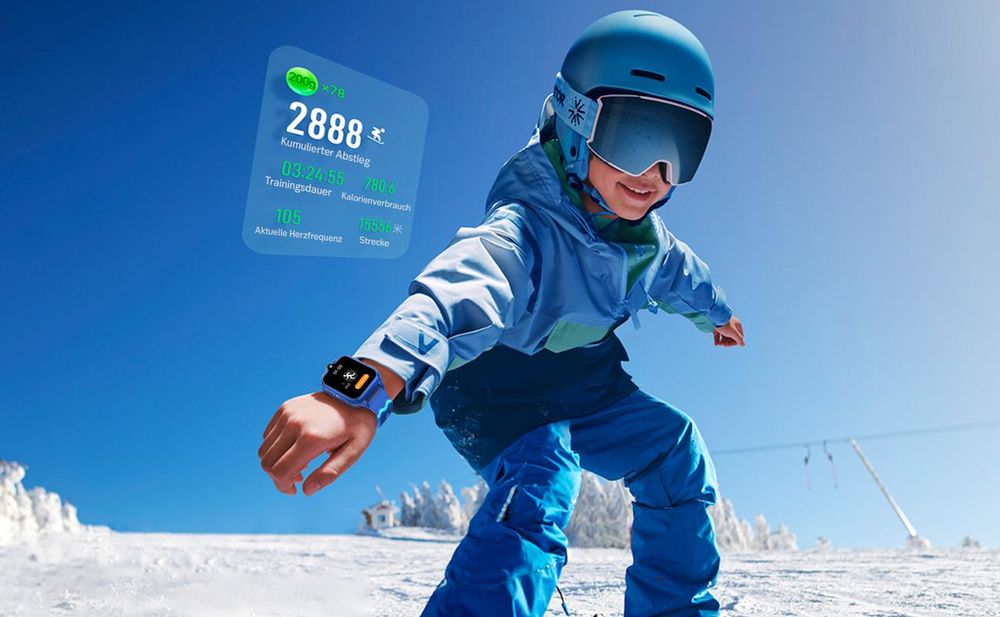 Kinder Smartwatch 4G mit GPS und Telefonfunktion, 2+16 GB Kinderuhr, 900mAh Akku, SOS Anti-Lost, Wasserdicht IP68, Perfekte Geschenke für Kinder, Blau