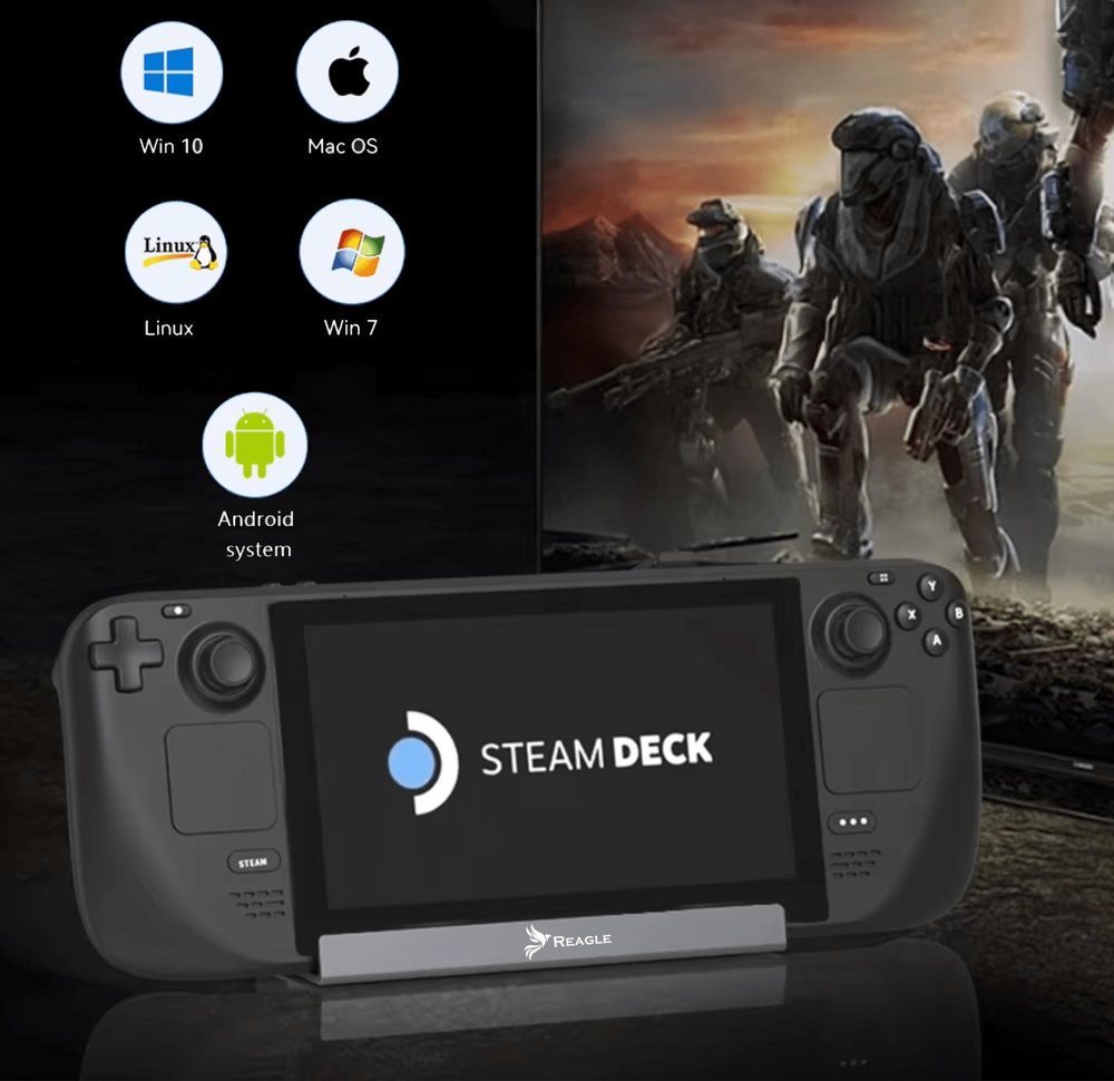 Docking Station 6-in-1 für Steam Deck Asus Rog Ally USB-C HDMI 4K 60 Hz USB 3.0 Reagle