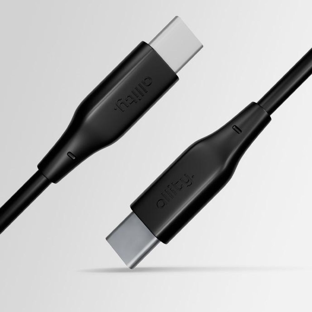 Allity USB Typ-C USB-C - USB-C 2m 60W langes Kabel zum Laden von Laptops schwarz