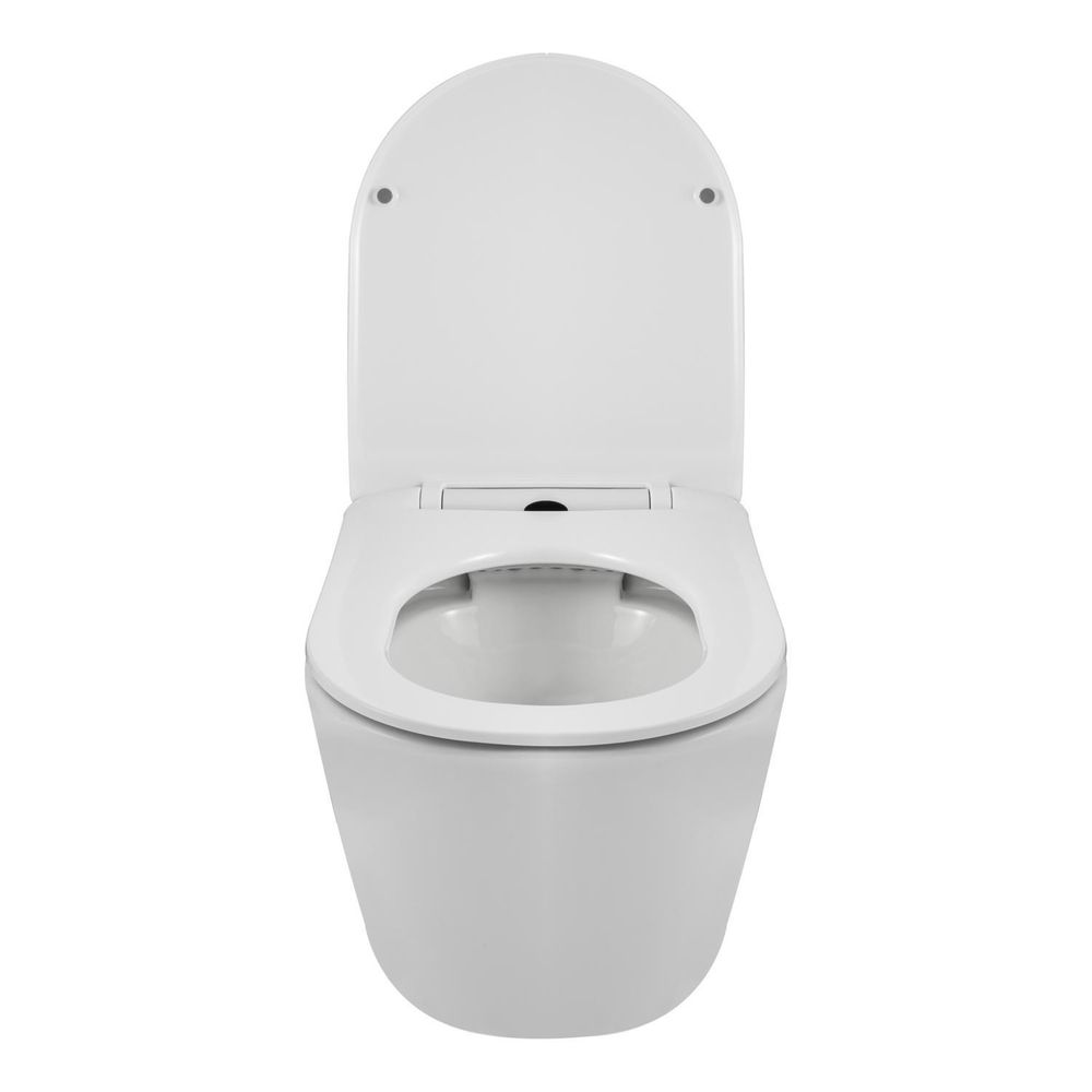 Wand WC mit Tornado-Spülsystem spülrandlos mit WC-Sitz Absenkautomatik – modernes Hänge-WC