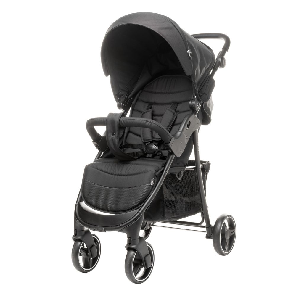 4Baby | Wózek spacerowy - Czarny - Lekki, kompaktowy, stabilny - Do użytku w mieście i w terenie - Do 22 kg - Rapid