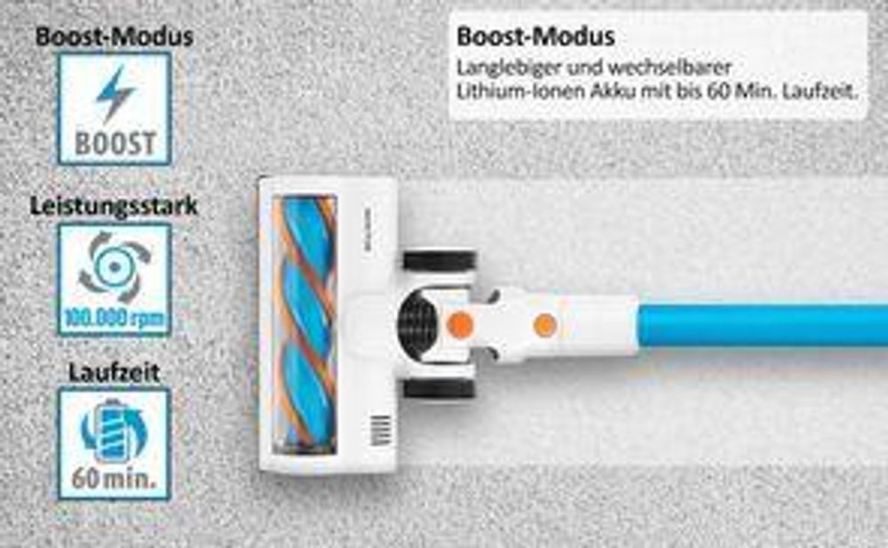 Genius Invictus X9 Set 13-TLG 2in1 Akku-Staubsauger mit Ladestation, LED-Elektrobürste, Wandhalterung, 380W, freistehend, Hand-Akkusauger kabellos