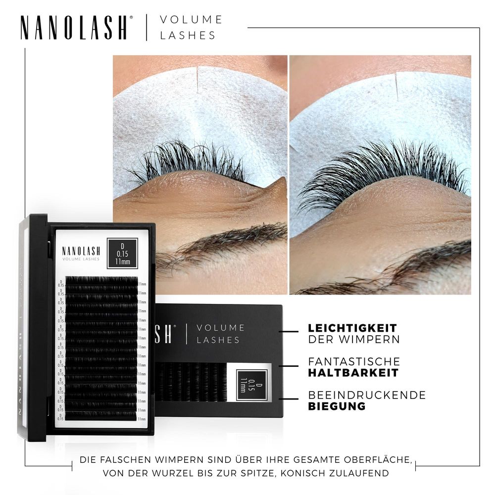 Nanolash VOLUME LASHES Falsche Wimpern Set Extensions 6-13 mm