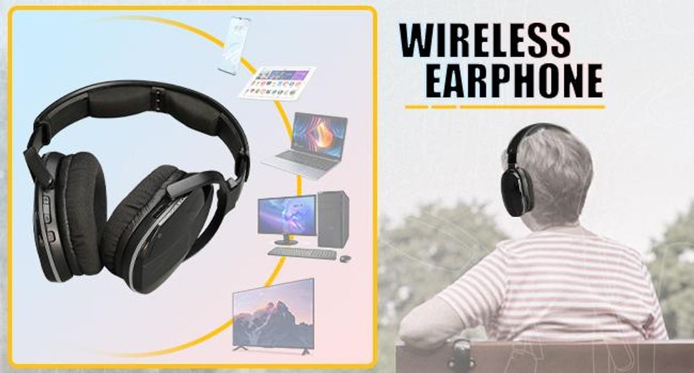 Retekess TA007 Bezdrátová sluchátka k televizi, nabíjecí stanice s vysílačem 2,4 GHz, dosah 60 m, kompatibilní s Bluetooth, sluchátka k televizi pro seniory, fotbalový zápas