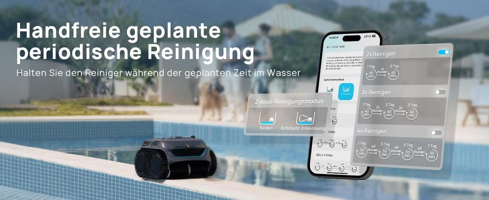 Wybot C2 Vision, Roboter-Pool-Reiniger, Teich, Schwarz, Grün, Boden, Wand, Oberirdischer Pool/eingelassener Pool, 11,5 m³/h