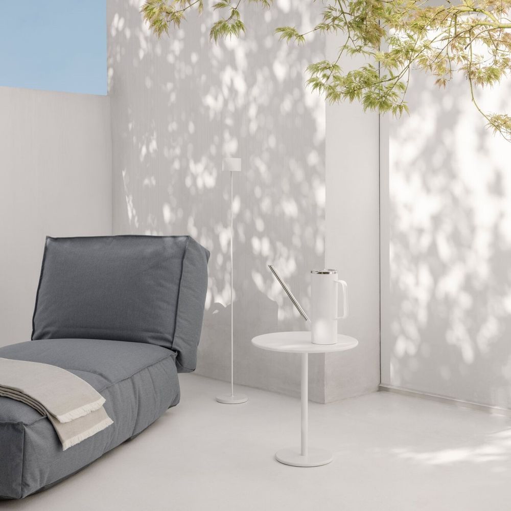 Blomus Garten Beistelltisch STAY, Gartentisch, Tisch, Aluminium matt pulverbeschichtet, Lily White, 62015