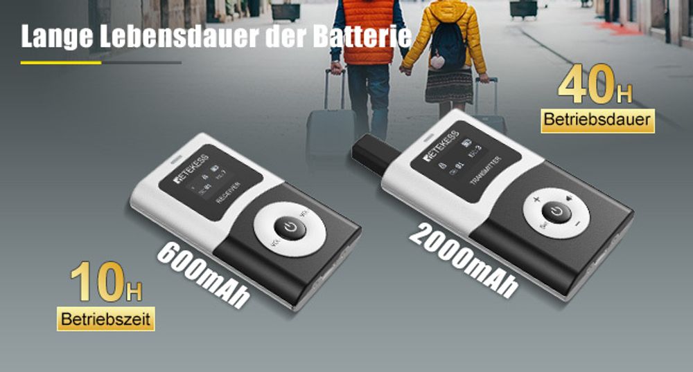 Retekess T130U Tour Guide System, Tour Guide Mikrofon und Lautsprecher, 200 m, Sender mit Bluetooth, Ein-Tasten-Bedienung, für Museen Reisebüro