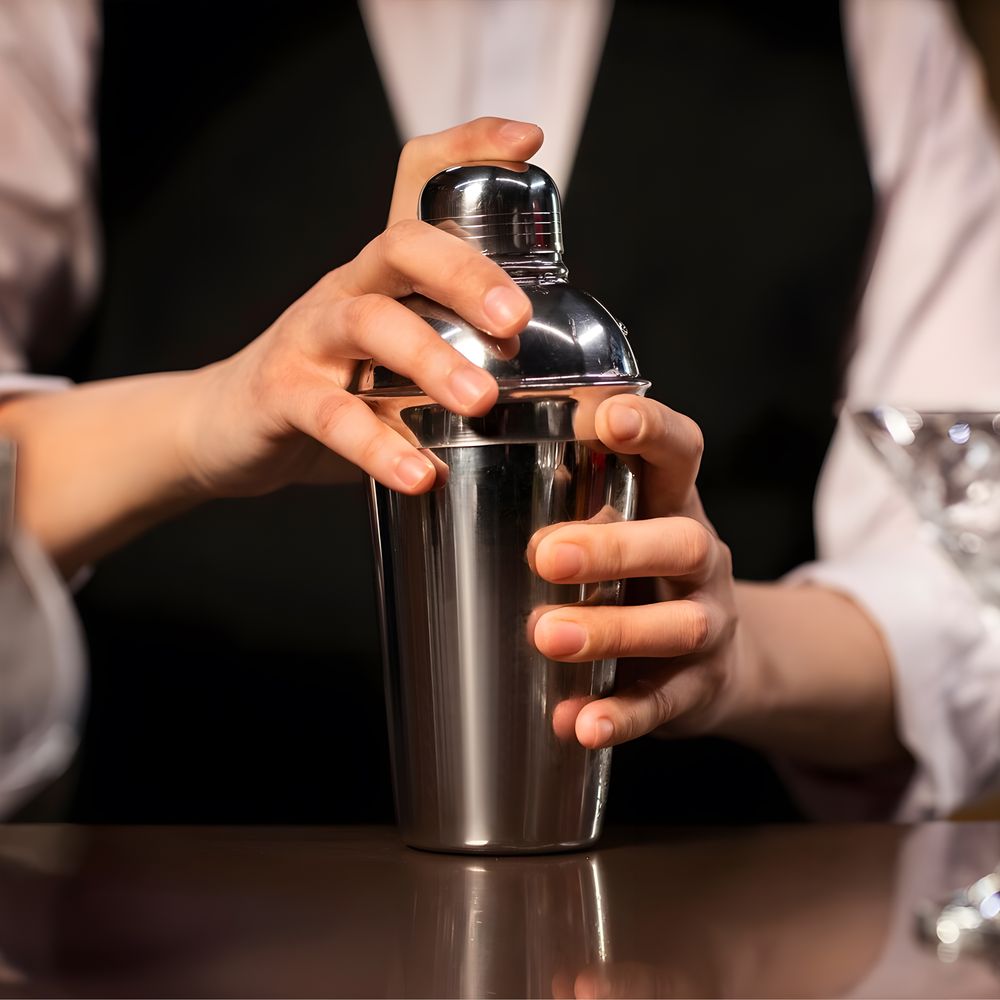 6-tlg Set Cocktail Shaker Edelstahl Cocktail-Set mit Sieb 750 ml Messbecher 2 Ausgießer Stößel Barlöffel Barkeeper Bar Zubehör Cocktailshaker Retoo