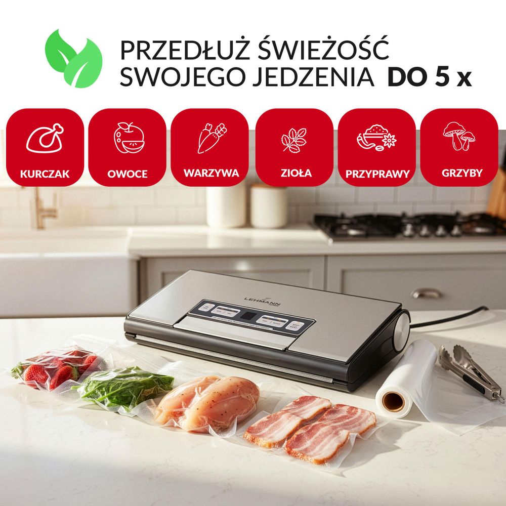 Zgrzewarka próżniowa LEHMANN do żywności pakowarka automatyczna do jedzenia FUSION foliarka domowa