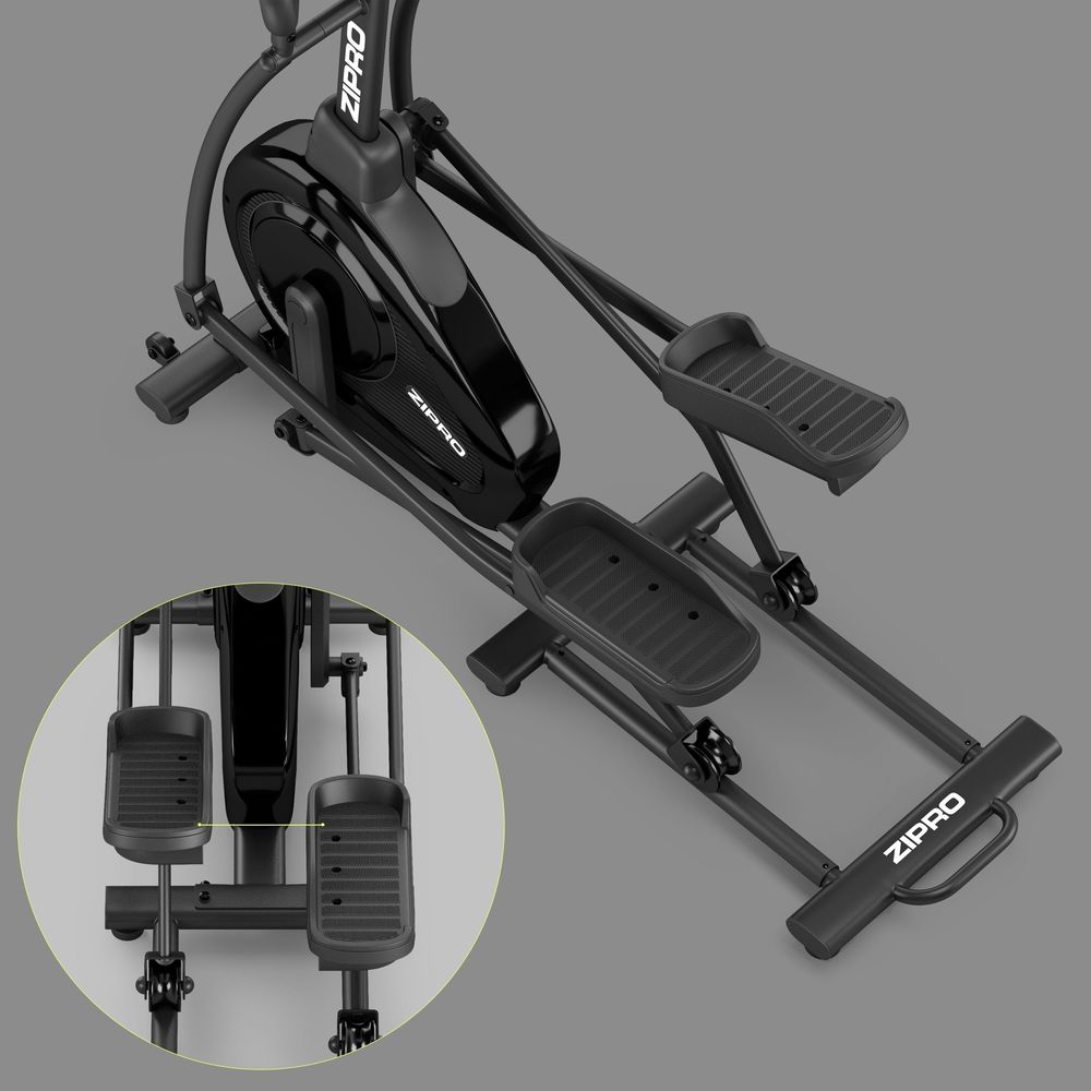 Zipro Ellipsentrainer Frontantrieb Session – Elektromagnetischer Crosstrainer mit App Flacher, Gelenkschonender Lauf (Ski-Langlauf)