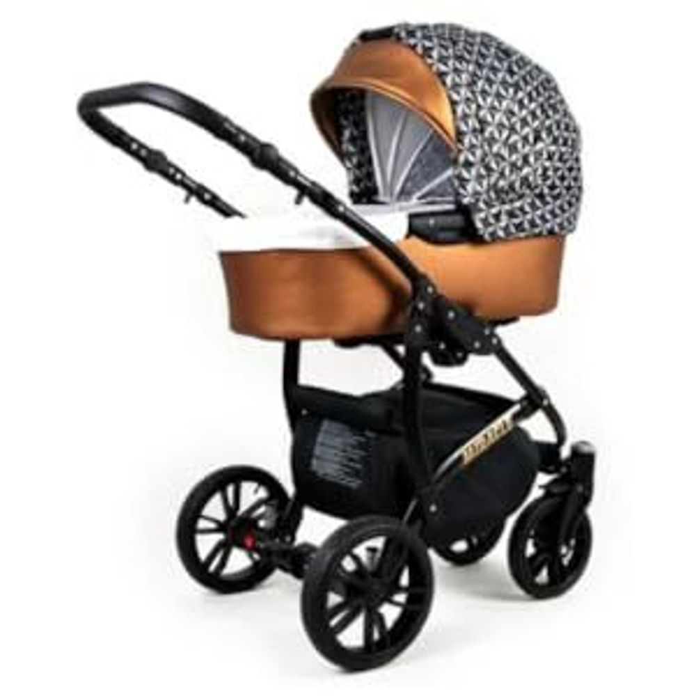 BabyLux® Gold Lux | 3in1 Kinderwagen Set | Onyx | Kombikinderwagen | Kinderwagenset | Buggy + Ba