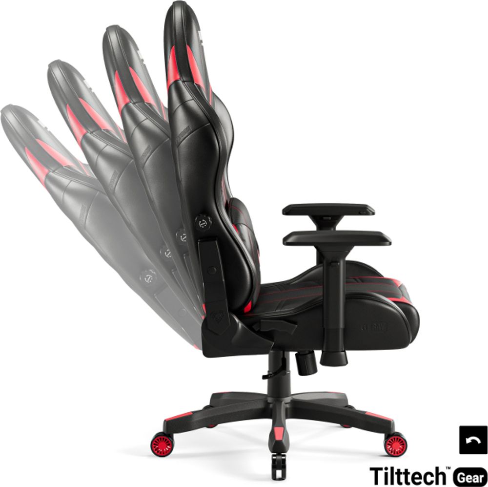 Diablo X-Ray Gaming Stuhl Bürostuhl Schreibtischstuhl 4D Armlehnen Ergonomisch Kunstleder Belastbarkeit bis 150 kg Farbe: Schwarz-rot, Größe Normal