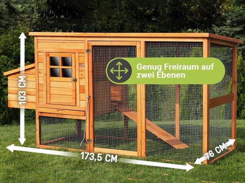 MyAnimal Hühnerstall MH-04 | Für 3-4 Hühner - Hühnerhaus - Nistkasten - Eiablage - Freilaufgehege - Wasserabweisendes Dach - Kleintierstall (Grau)