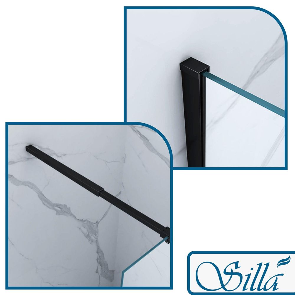 Duschwand, Walk in Dusche, Duschabtrennungen, Dusche, Schwarz, Silla
