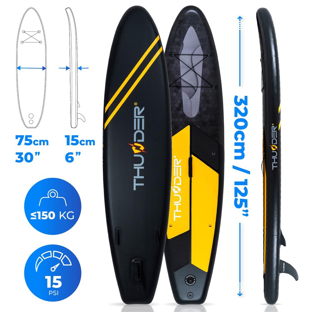 Thunder Ippo Stand Up Paddle Board 320 x 75 x 15 cm oranžovo černý 150 kg
