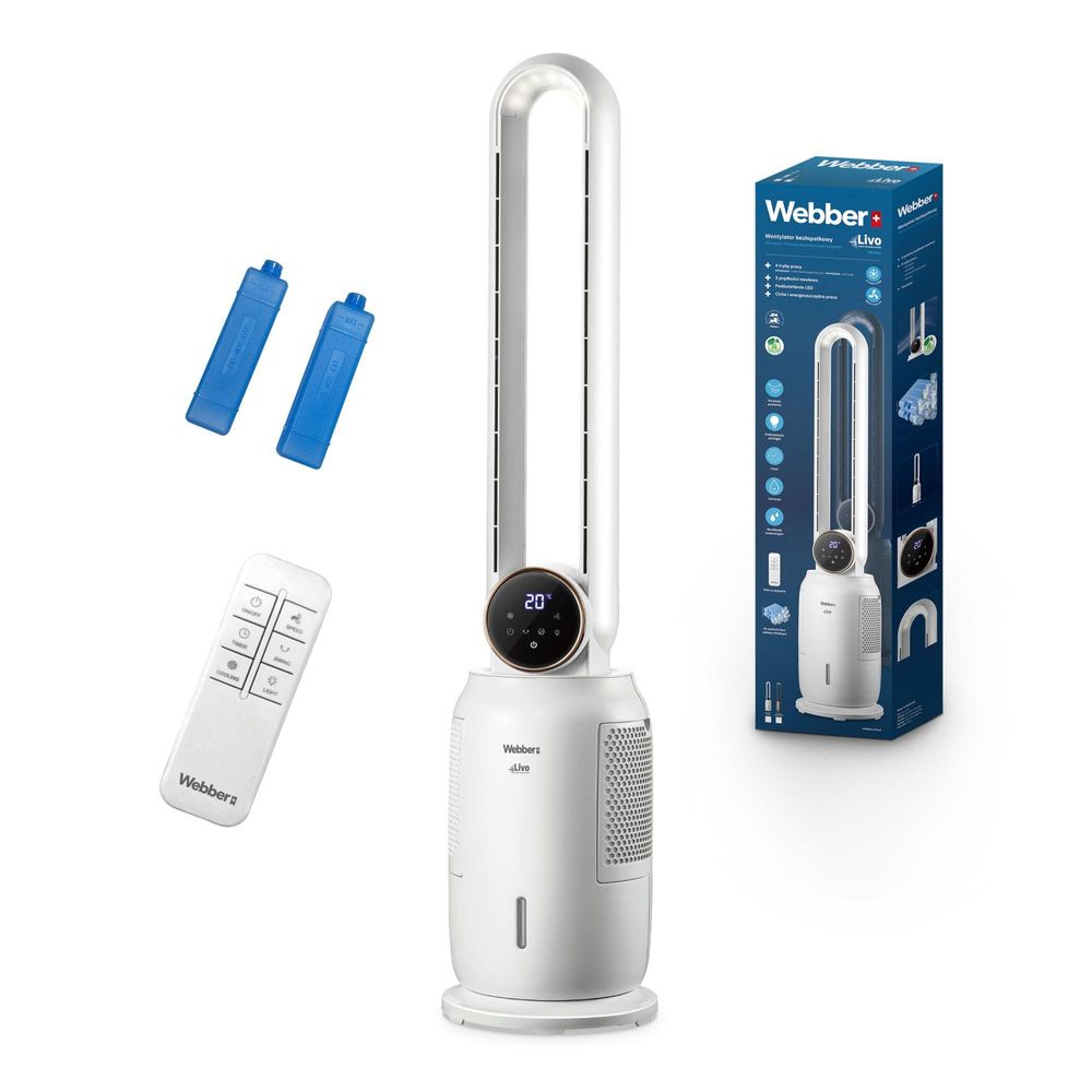 WEBBER WB1840B BEZKRÍDLOVÝ VENTILÁTOR – CHLADENIE, ZVLHČOVANIE, IONIZÁCIA 4 v 1