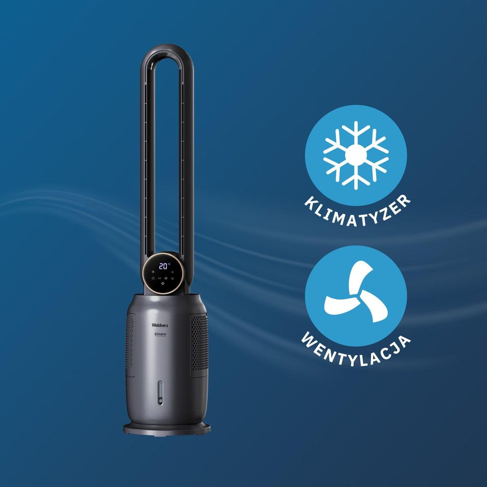 WEBBER WB1840G BEZKRÍDLOVÝ VENTILÁTOR – CHLADENIE, ZVLHČOVANIE, IONIZÁCIA 4 v 1