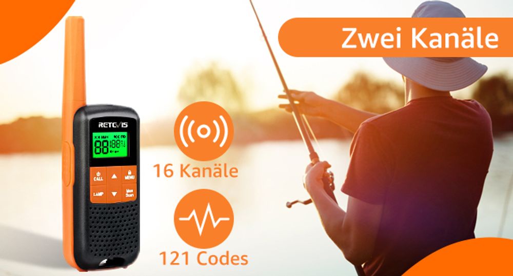 Retevis RT649 Walkie Talkie set, IP65 Wasserdichtes Funkgerät für draußen, PMR446, 16 Kanäle, VOX, LED Taschenlampe, für Outdoor-Aktivitäten