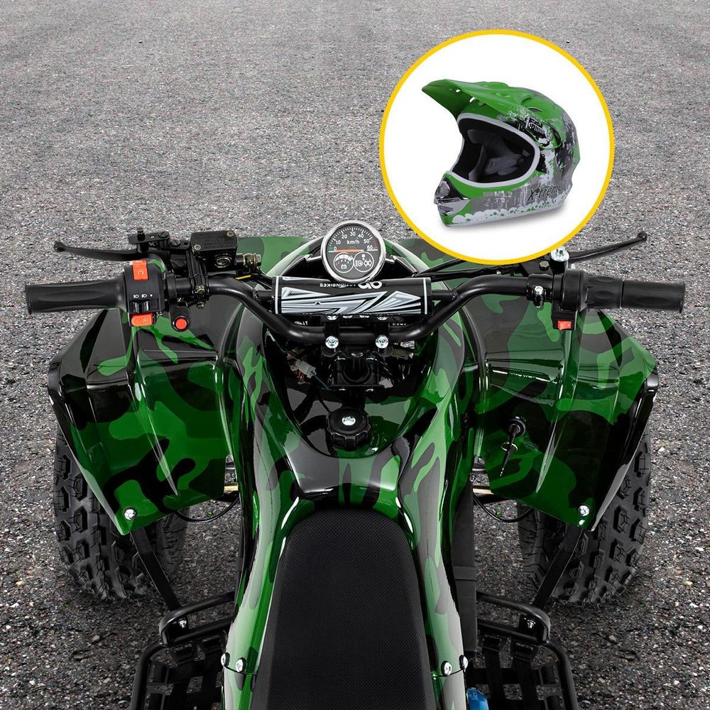 Actionbikes Motors Elektro Kinderquad S-10 | Quad - 1000 Watt - Pocketquad - Scheiben-/Trommelbremsen - bis 20 km/h - bis 82 kg - (Camouflage)