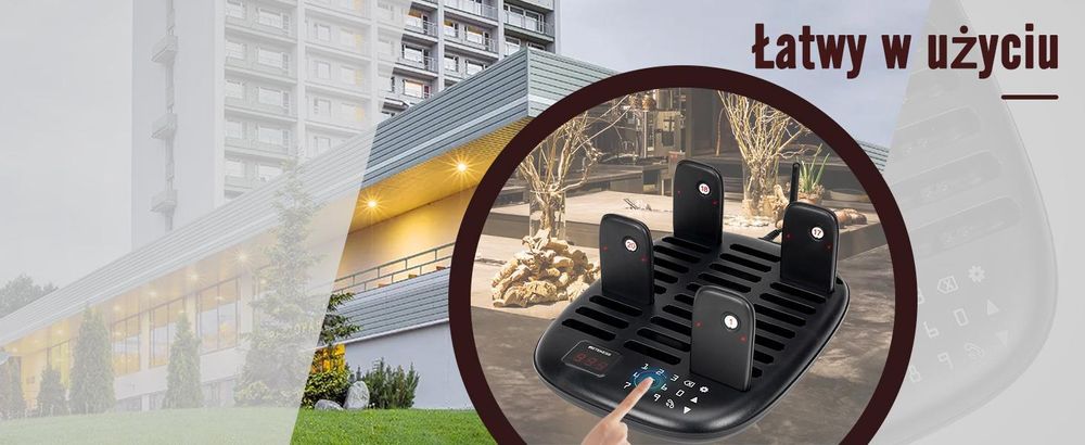 System przywoławczy Retekess TD175P dla restauracji, 30 przywoławców, zasięg 800 m, 7 trybów wywołania, przywoławce do stref gastronomicznych, kawiarni, barów, lokali gastronomicznych, krótkofalówki