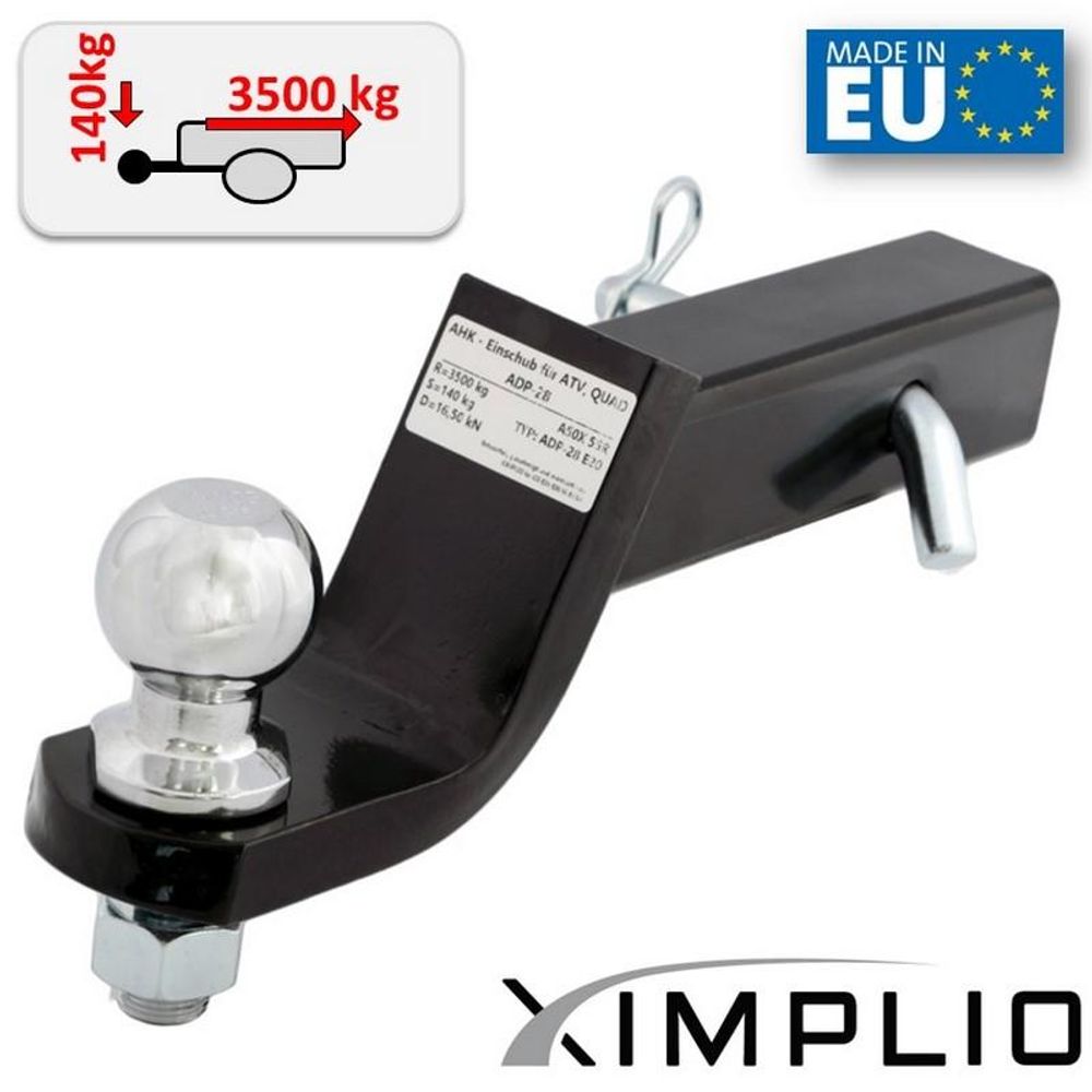 Anhängerkupplung AHK-Einschub 2-Zoll Adapter 51x51mm für Kymco MXU