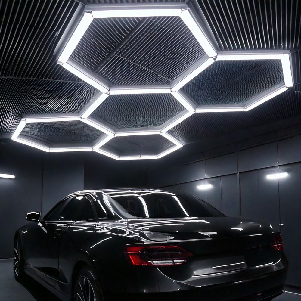 LED Lampe HEXAGON Deckenpanel Beleuchtung Werkstatt Garage Haus 319x217 cm
