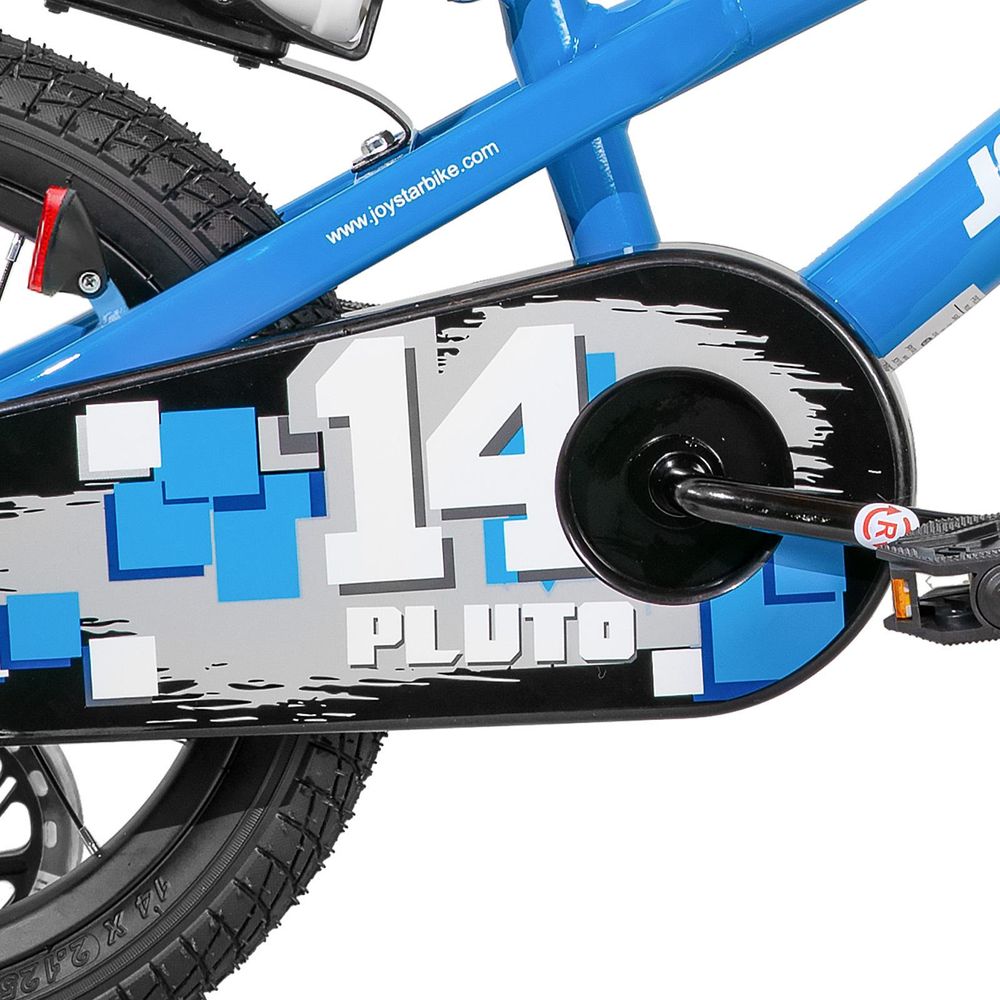 JOYSTAR Pluto 20 Zoll Kinderfahrrad mit beleuchteten Stützrädern, Korb, Flaschenhalter, Kinderfahrrad für Jungen und Mädchen 3-12 Jahre, Blau