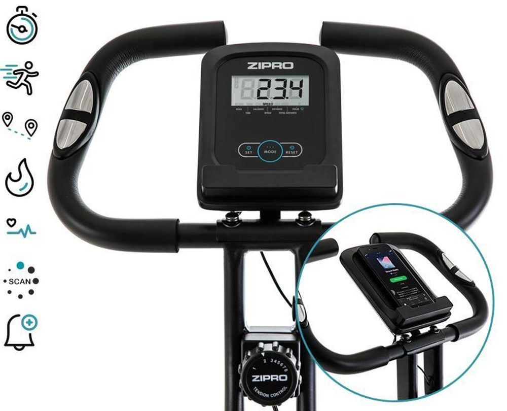 Rower treningowy Zipro Future X – składany rower X-Bike do małych mieszkań – magnetyczny rower fitness, zajmujący mało miejsca, cichy pomiar tętna, uchwyt na tablet