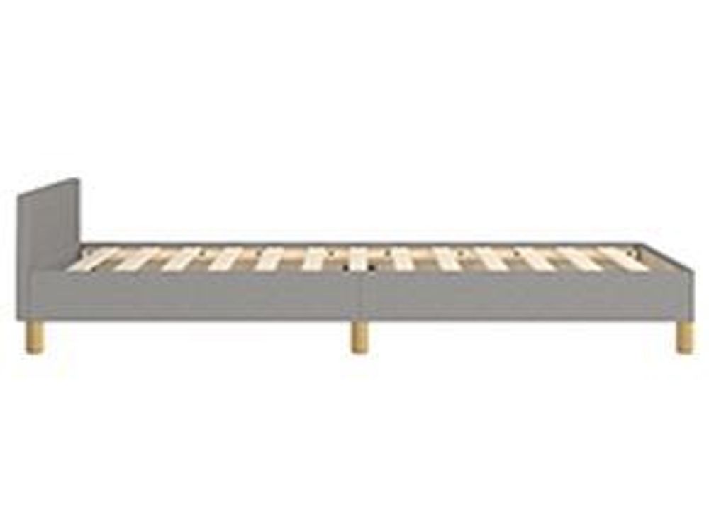 vidaXL Bettgestell ohne Matratze Hellgrau 90x200 cm Stoff