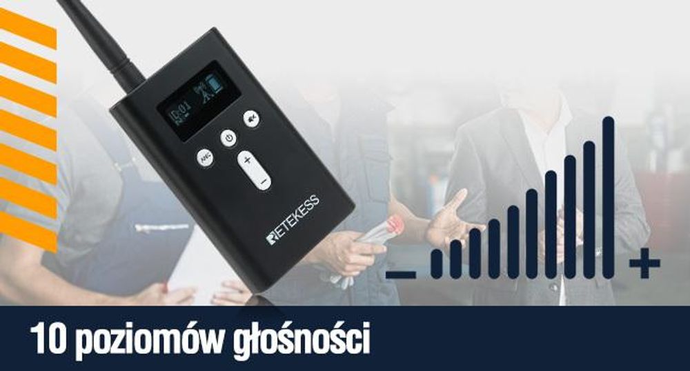 System przewodniczenia Retekess T130P, bezprzewodowy mikrofon, słuchawki dla przewodników, zaawansowana redukcja szumów, zasięg 160 metrów, długi czas pracy na baterii: 30 godzin