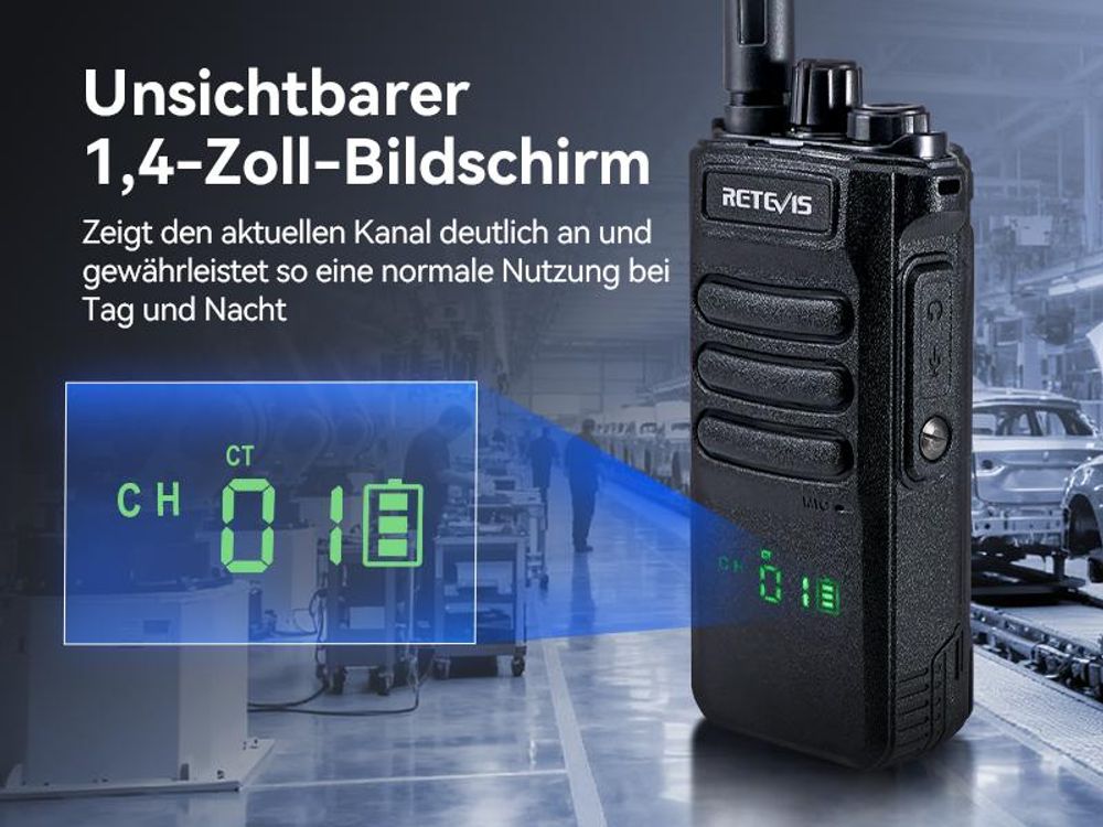 Retevis RT86 Funkgerät mit Großer Reichweite, 8W, Walkie-Talkie mit Lautsprechermikrofon, 2600mAh, Kabelloses Klon Notfallradio für Baustelle