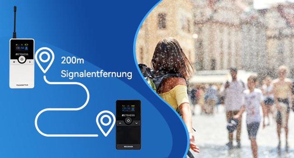 Retekess TT116 Tour guide system , 50-Kanal-Dolmetschersystem, 200 m Lärmreduzierung, Kabelloses Audio System für Tourismus, Kirche, Fabrik, Konferenz