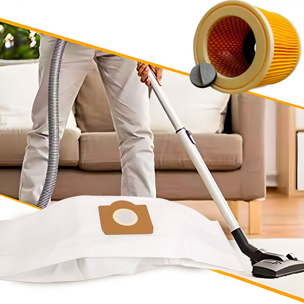10 Staubsaugerbeutel mit 1 Filter geeignet für Kärcher KFI 357 KFI357 KA 40 2.863-314.0 WD2 Plus WD3 WD3s WD4 WD5 WD6 Ersatz Retoo