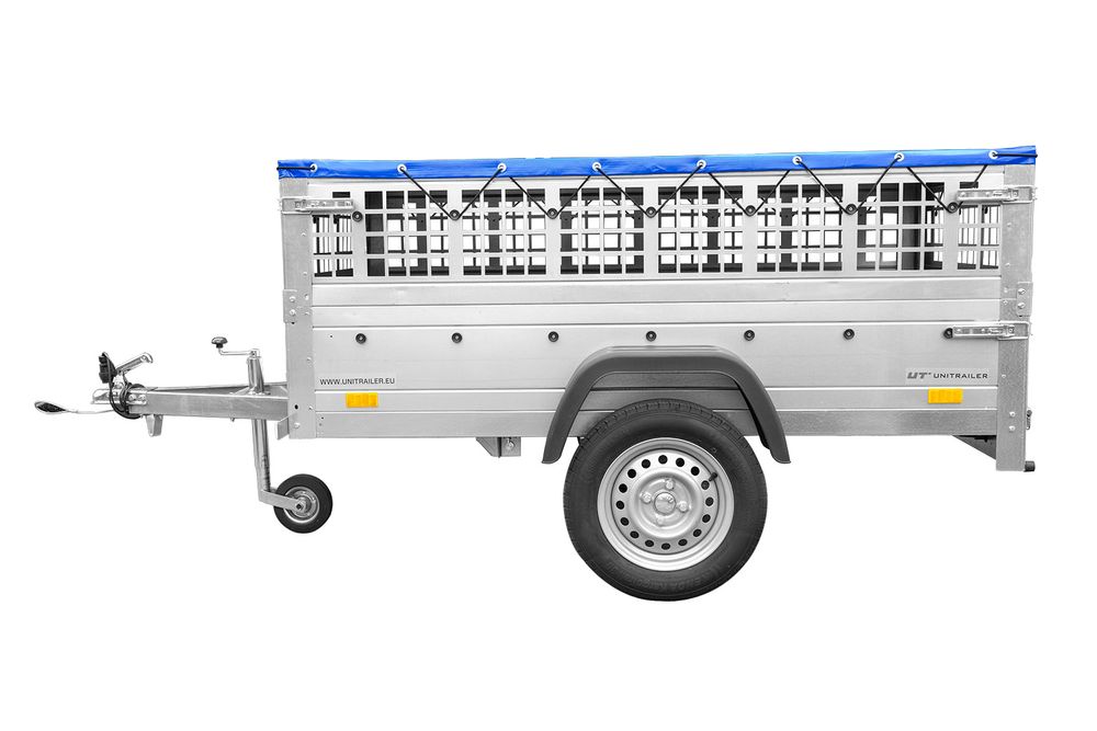 Pkw Planen Anhänger GARDEN TRAILER 200 KIPP mit Laubgitteraufsatz, Stützrad, Flachplane