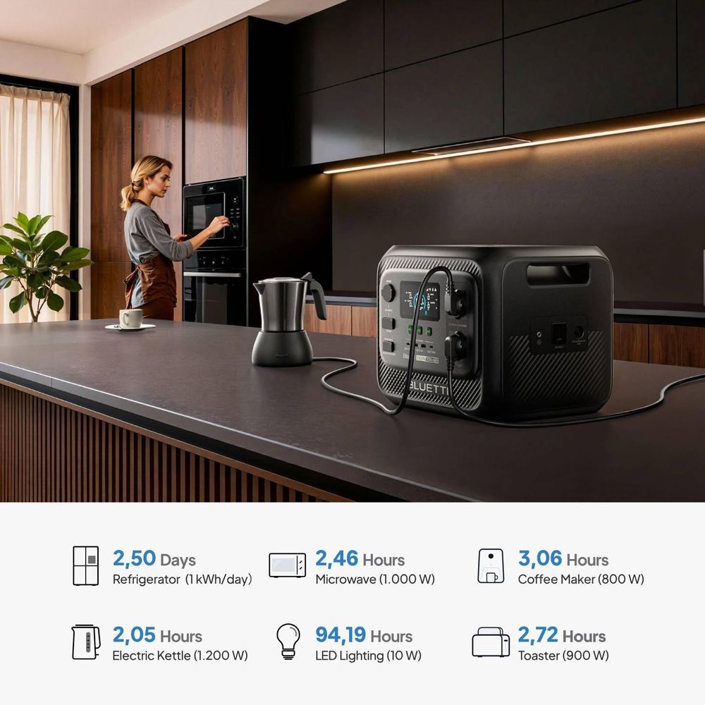BLUETTI Elite 300 Solargenerator mit 350W Solarpanel, 3014,4 Wh LiFePO4 Backup mit 2400W AC Ausgängen, 3kWh Powerstation für Zuhause & Wohnmobil