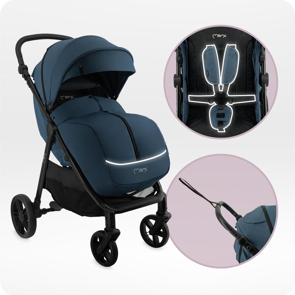 MoMi CLARA Buggy Kinderwagen bis 22 kg - Tasche, Moskitonetz, Regenschutzfolie, Becherhalter, Fußdecke
