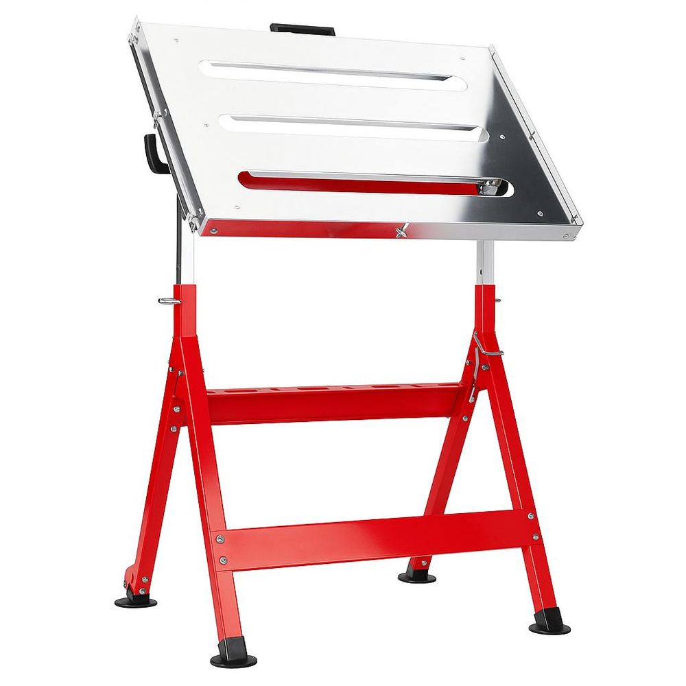 LUXTOM | Schweißtisch klappbar, 78-93cm, höhenverstellbarer Schweißwagen, Werktisch mit stufenloser Neigung, Schweisstischplatte aus galvanisiertem Stahl - belastbar bis 150 Kg