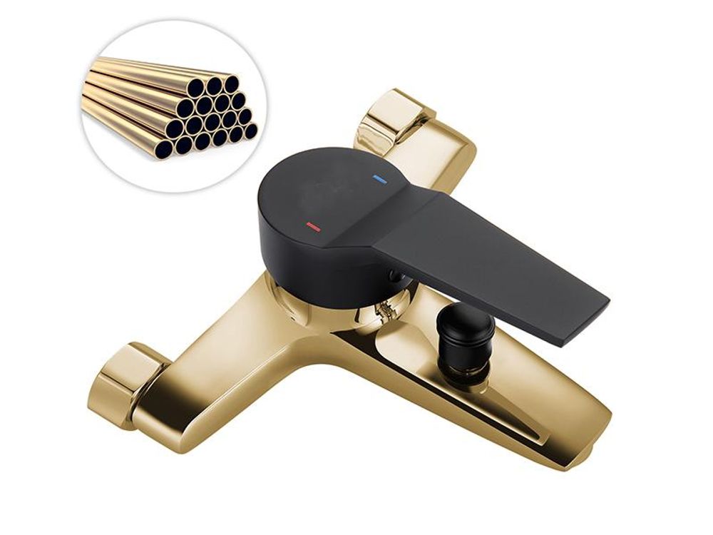 Auralum klassisch Badewanne Duschset mit 5 Funktionen Handbrause, Schwarze Badewannenarmatur, Duschsystem Duschset für Badewanne und Badezimmer