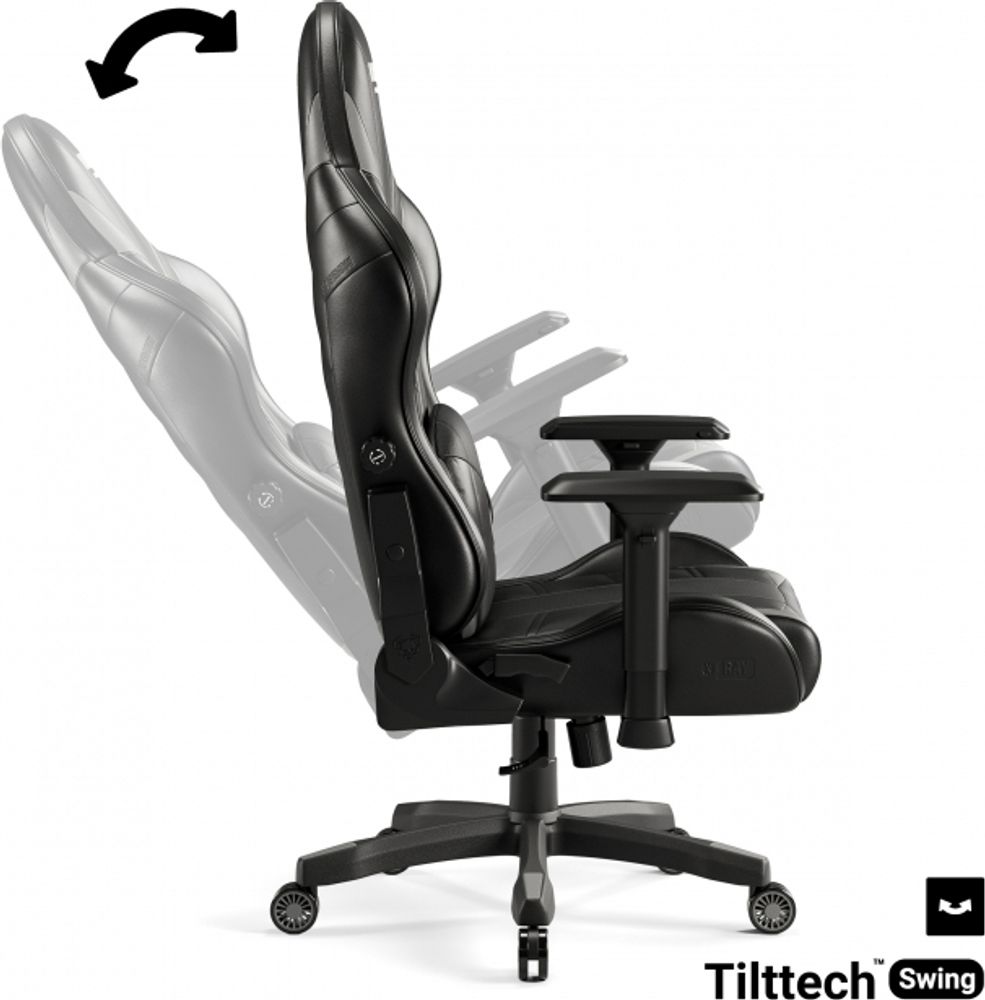 Diablo X-Ray Gaming Stuhl Bürostuhl Schreibtischstuhl 4D Armlehnen Ergonomisches Design Kunstleder Wippfunktion Farbe: Schwarz-grau, Größe King