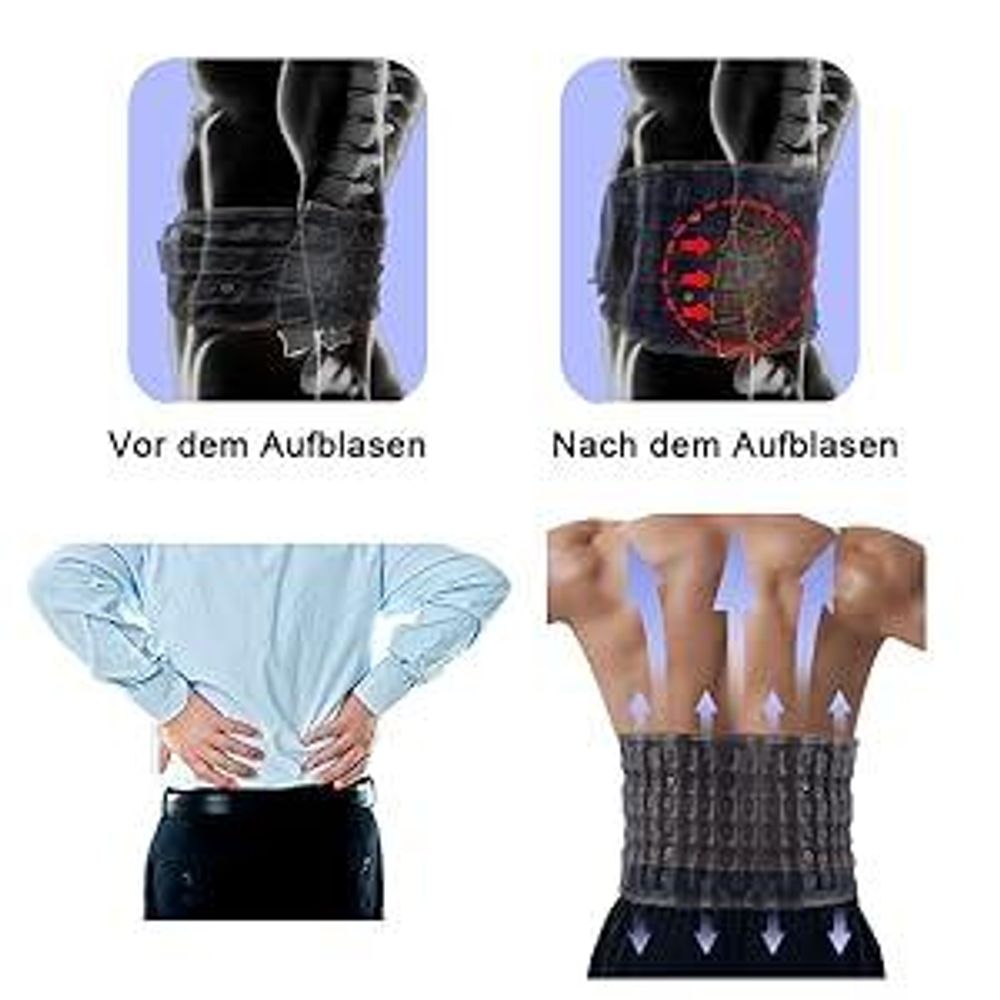Rückenbandage, Bandscheiben-Gürtel, Lendenwirbelstütze, Aufblasbarer Lendengürtel Gürtel, Schmerzen im unteren Rücken Linderung