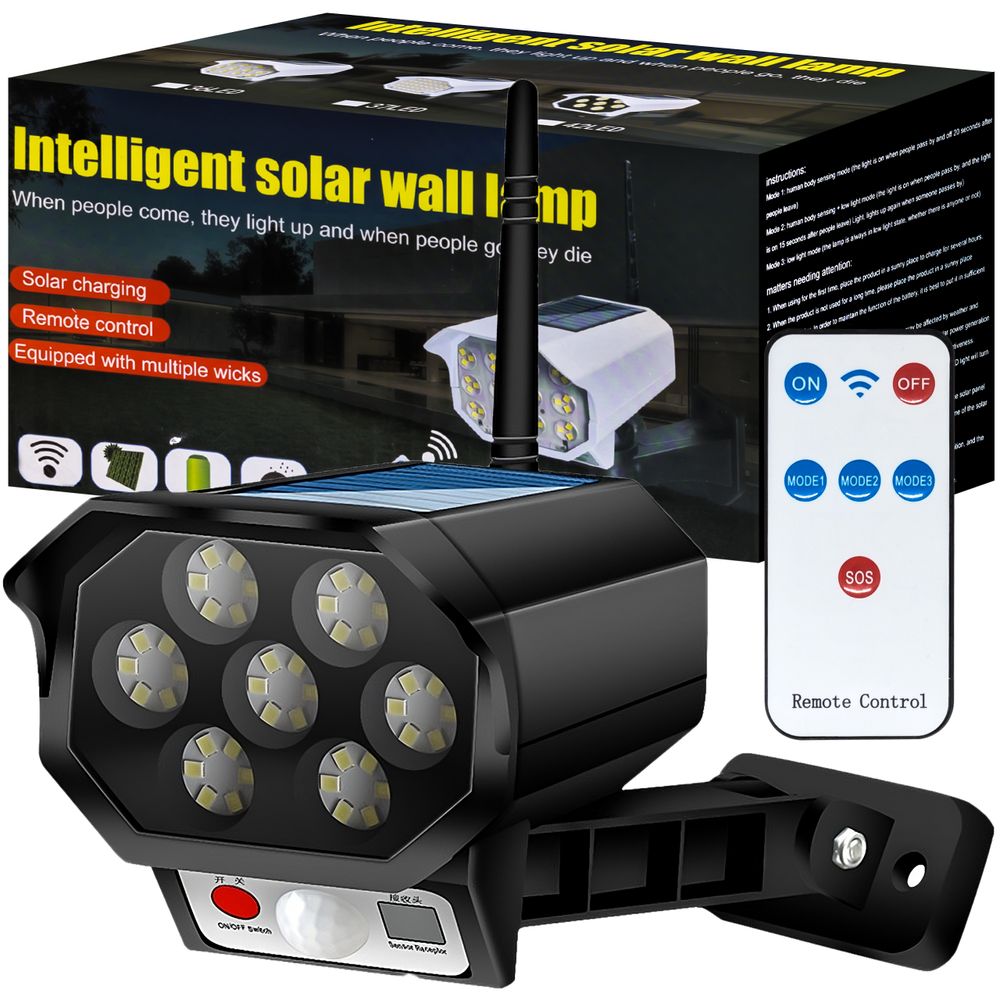 Kamera Attrappe Solar mit LED Licht Dummy Alarm Überwachung Fake Überwachungskamera Innen und Außen Alarmanlage Schwarz Retoo