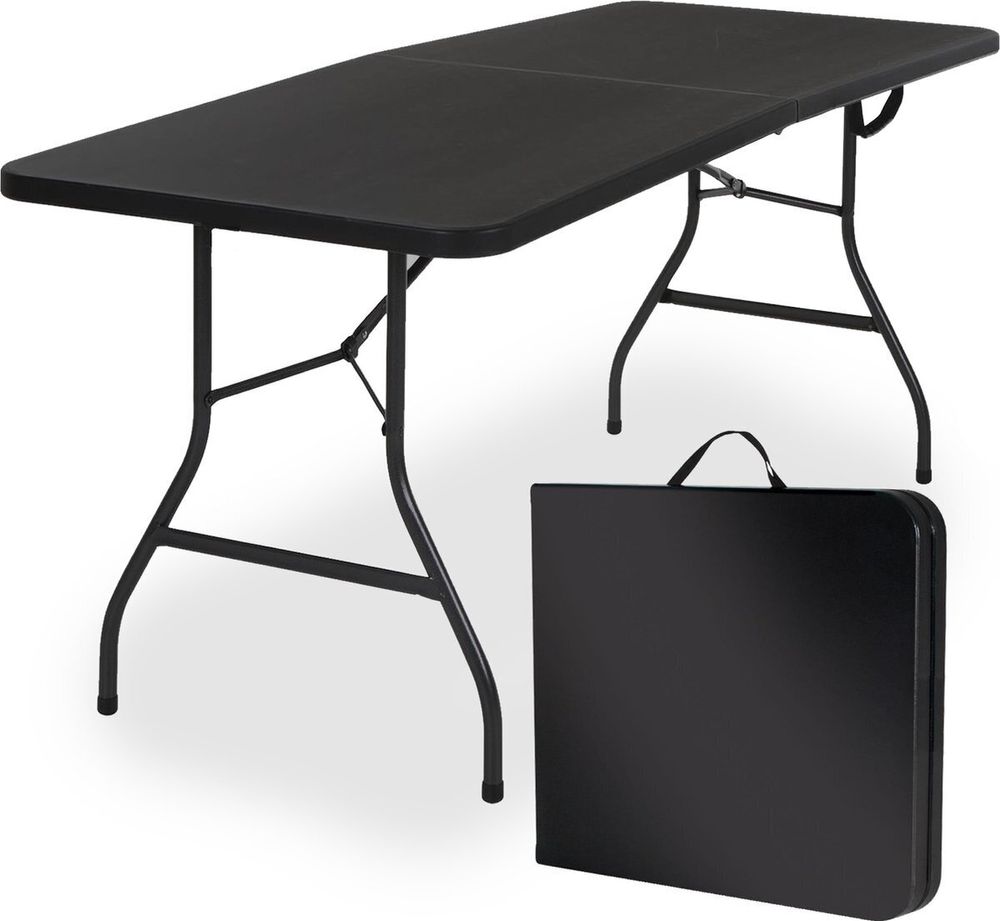 Goliving Klapptisch - Campingtisch - Outdoor-Klapptisch - Wetterfest - 180x70x74cm - Schwarz