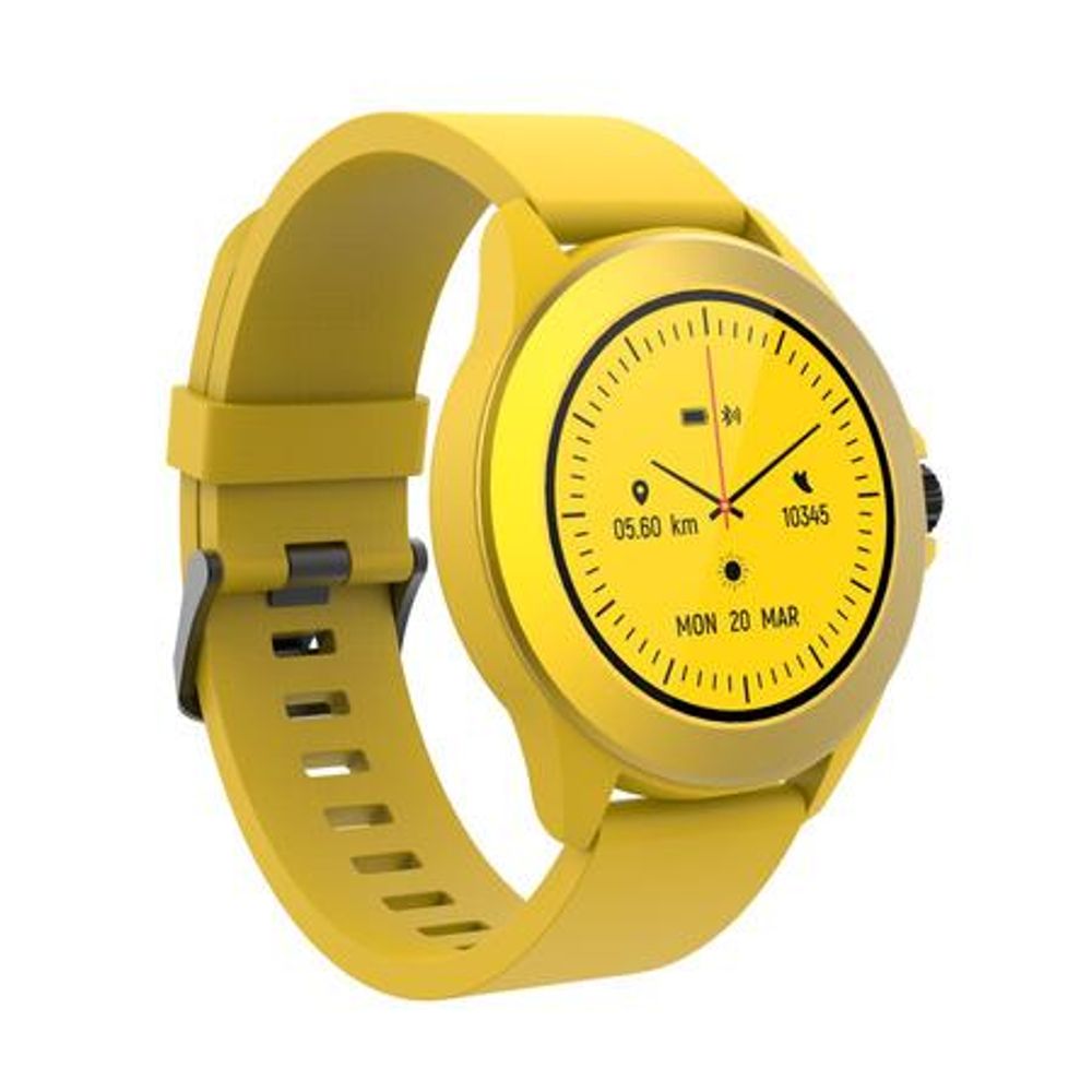 Forever Colorum CW-300 Smartwatch Tracker Wasserdicht IP68 Multi-Sport-Funktion Armband Uhr Bluetooth, Benachrichtigungen aus der App, Musiksteuerung für Android iOS Gelb