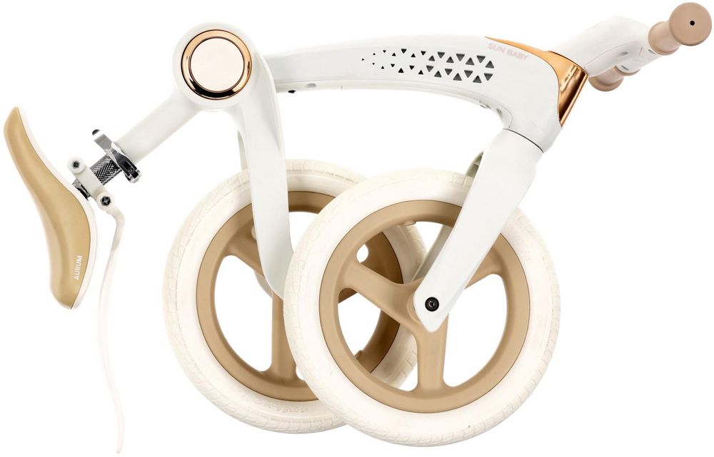Opgevouwen SUN BABY loopfiets, zadel verwijderd