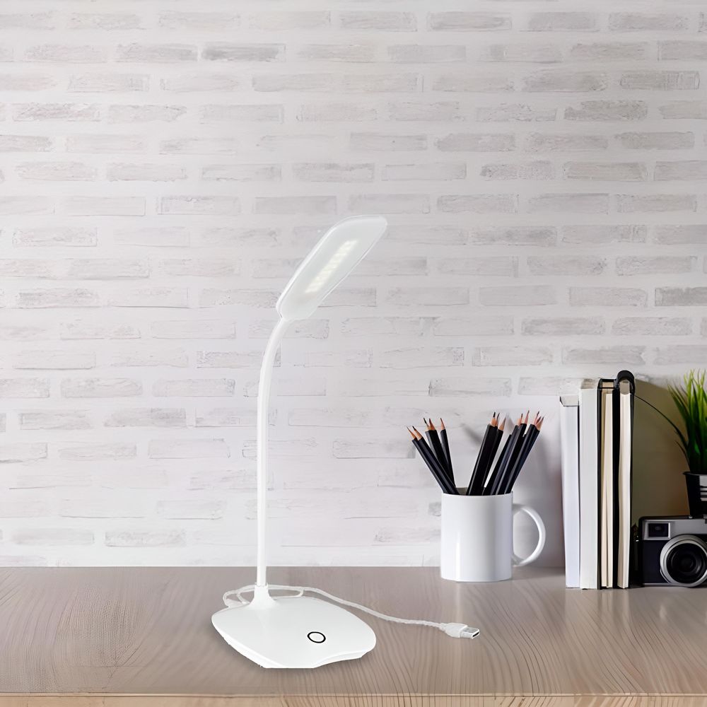 Schreibtischlampe LED Tischlampe mit Touch Dimmbare 3 Helligkeits Schreibtischleuchte Leuchte Büro Helligkeitsstufen Nachttischlampe Lesen Weiß Retoo
