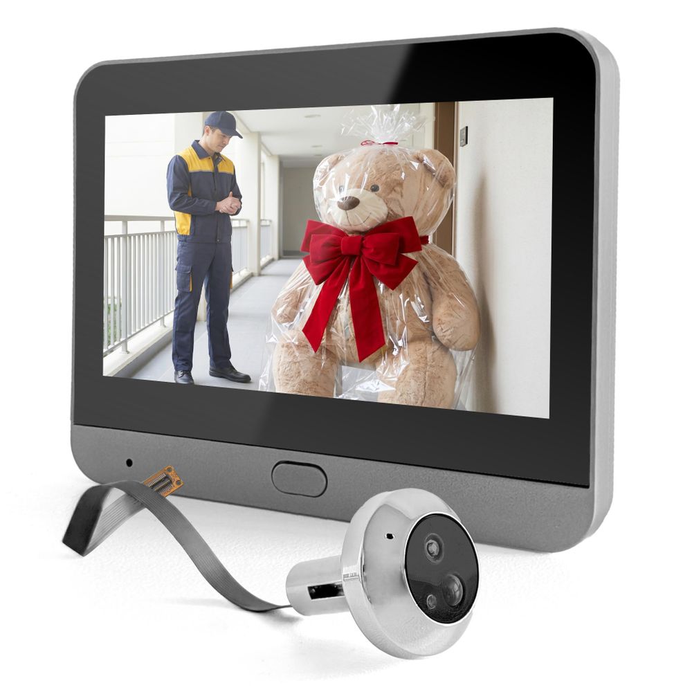 Wizjer Elektroniczny do Drzwi Kamera Full HD WiFi Tuya Detekcja Ruchu PIR