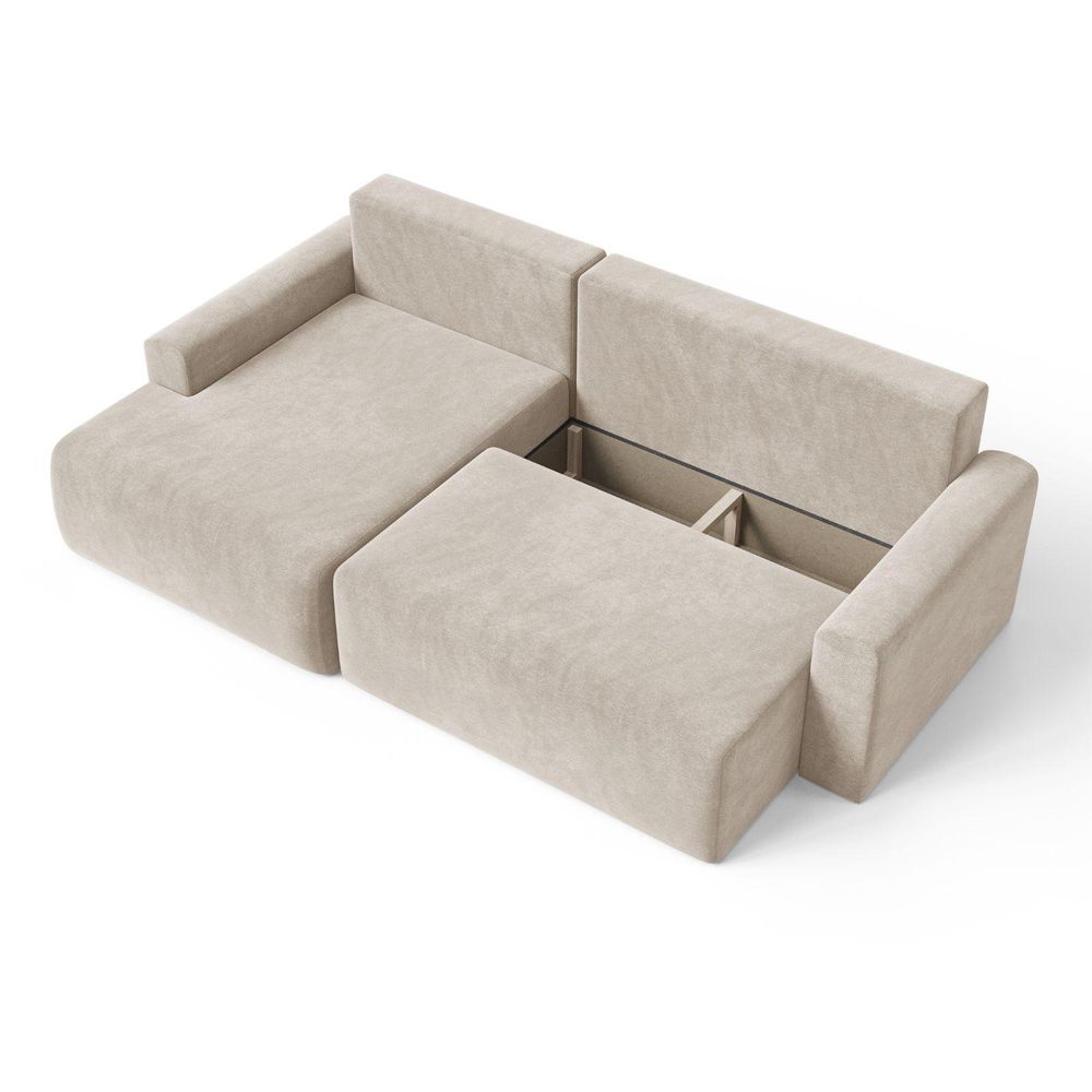 Ecksofa MILO LARGE mit Schlaffunktion und Bettkasten, linke Ecke - VIBE 03